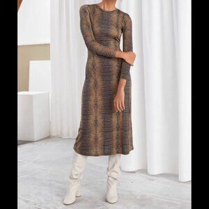 & Other Stories | Croc Printed Midi Dress | Size US 6